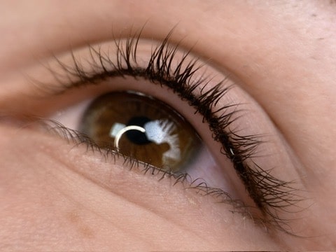 Close-up af lash line enhancement uden vinge